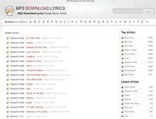 Tablet Screenshot of mp3-download-lyrics.com